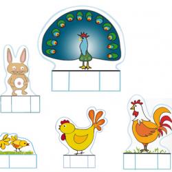 Petits animaux de la ferme au printemps à imprimer pour se créer un petit jeu de la ferme. Cette planche de jouet à imprimer propose des petits animaux de la ferme nés au printemps.