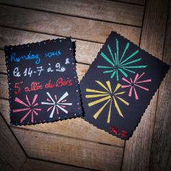 tuto de bricolage enfants pour réaliser une carte d'invitation feu d'artifice