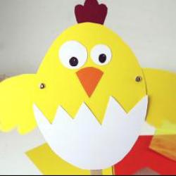 tuto pour bricoler avec les enfants une marionnette poussin