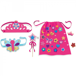 Ce déguisement de princesse est livré dans un très beau coffret qui comprend tout ce qu'il faut pour assembler et fabriquer facilement son propre costume de princesse.