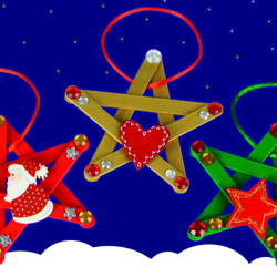 activité de bricolage enfants pour réaliser des étoiles de noël pour décorer le sapin