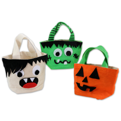 tuto pour bricoler avec les enfants des sacs en coton d'Halloween