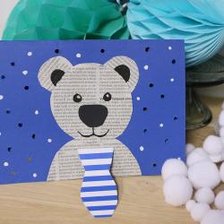 Tuto pour réaliser un ourson polaire avec de la neige qui tombe