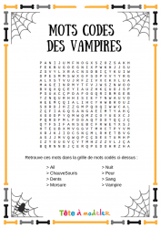 Voici un jeu de mots codés d'Halloween. Un jeu Halloween à imprimer gratuitement. Page 4