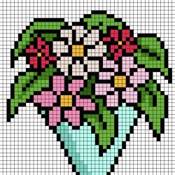 Cette année, pour la Fête des mères, offrez un joli bouquet en Pixel Art à votre maman Imprimez gratuitement notre modèle simple qui vous permettra de créer facilement une rose pour maman en Pixel Art. Il vous suffira de prendre du papier quadrillé et d