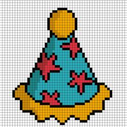 Comment faire un pixel art en forme de chapeau de Carnaval ? Il suffit de suivre notre modèle afin de réaliser chaque carré. Petit à petit vous arriverez à réaliser ce chapeau de Carnaval et Mardi-Gars ! Imprimez rapidement notre grille quadrillée et mett