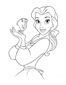 Coloriage La Belle et la bête #1