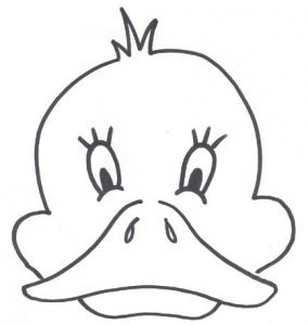 Un coloriage de canard à imprimer et à colorier à la maison avec les enfants.