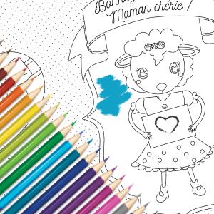 Une jolie carte gratuite à colorier, compléter et à offrir à la meilleure maman pour la fete des meres. Cette jolie carte sera un cadeau parfait pour la fete des meres avec un petit poeme inscrit a l'interieur, copie
