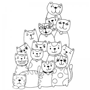 Coloriages Sur Les Chats De Toutes Sortes Coloriage Chat Tete A Modeler