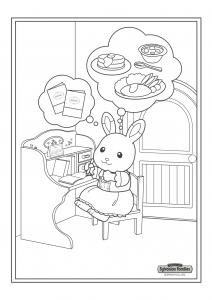 Un dessin à imprimer à l'heure des devoirs pour la fille lapin