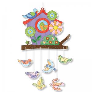 Coloriage d’un mobile nichoir à fleurs