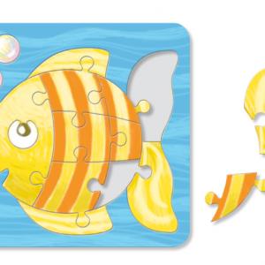 Coloriage d’un puzzle poisson 14 pièces