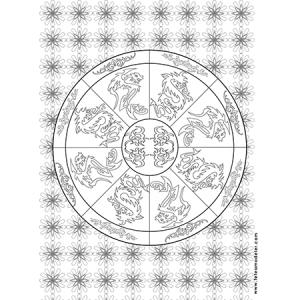 Coloriage mandala dragons tribaux