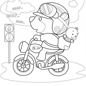 Coloriage Moto Dessin Moto Avec Tete A Modeler