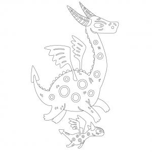 Coloriage Dragon Coloriage Dragon Imaginaires Sur Tete A Modeler