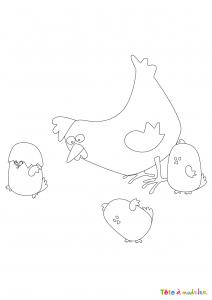 Dessin Poule Tous Nos Coloriages De Poules Avec Tete A Modeler