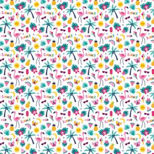 Couverture de carnet à imprimer gratuitement avec des motifs de palmiers, flamants roses, glaces,... pour personnaliser les carnets et cahiers. Une manière de ne jamais se lasser de ses cahiers et carnets.
