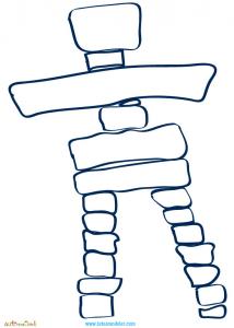 coloriage inukshuk inuit
