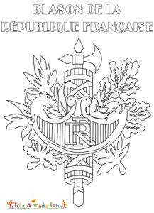 Coloriage du blason de la France