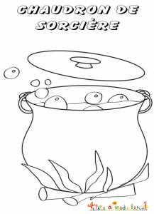 Coloriage du chaudron de la sorcière