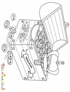 Coloriage d'un beau coffre de pirate