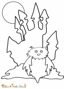 Chateau à colorier pour Halloween