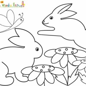 Lapin De Paques Dessin Coloriage Lapin De Paques Avec Tete A Modeler