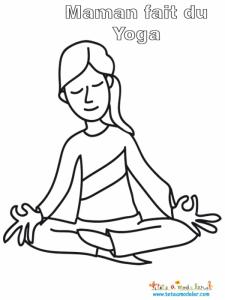 Coloriage de maman au yoga