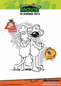Coloriage Shaun le mouton et Bitzer