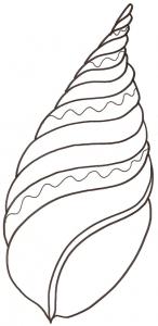Coloriage d'un coquillage pointu et torsadé pour les enfants, à télécharger gratuitement et à imprimer. Un coloriage sur le thème de la mer pour occuper les enfants. Ce coloriage pourra être utilisé pour illustrer des dessins ou à coller dans un cahier de