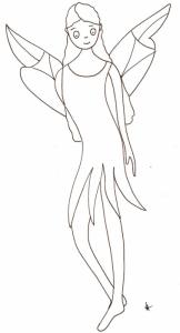 coloriage de la fée aux grandes ailes