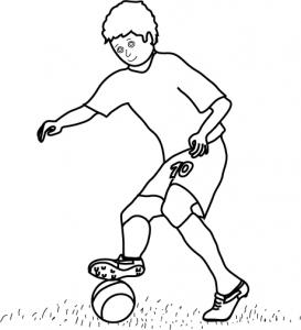 Un joueur de football à imprimer et à colorier gratuitement.
