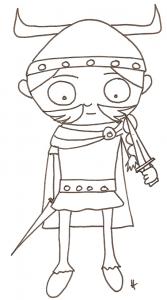 coloriage d'un gaulois à l'épée courte
