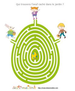 jeu de labyrinthe : l'oeuf dans le labyrinthe