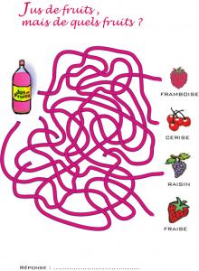 Jeu de fils mêlés : boisson fruitée