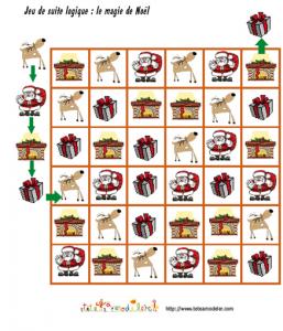 jeu de suite logique : la magie de Noël
