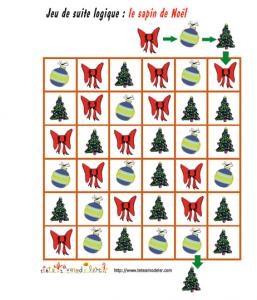 jeu de suite logique : le sapin de noël