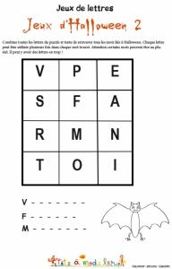 Puzzle de lettres vampires et fantômes