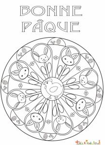 Coloriage mandala bonne Pâque