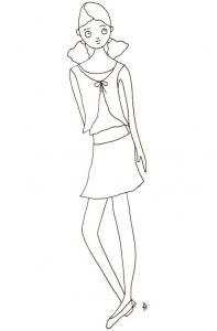 Coloriage de Mila 5 en jupe