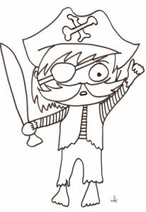 coloriage du pirate à l'épée