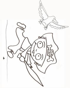 coloriage du pirate à la mouette