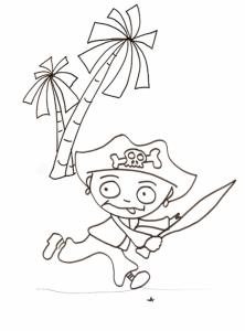 Imprimer le coloriage du pirate qui court
