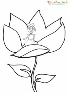 Coloriage de la naissance de Poucette