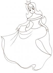 Coloriage d'une princesse