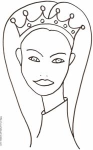 Coloriage du portrait de la princesse 