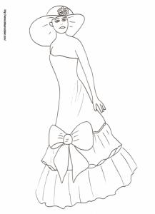 Coloriage de la princesse avec chapeau