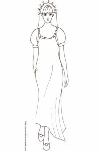 princesse : princesse à la robe empire