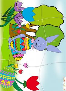 Puzzle du petit lapin de Pâques et son oeuf